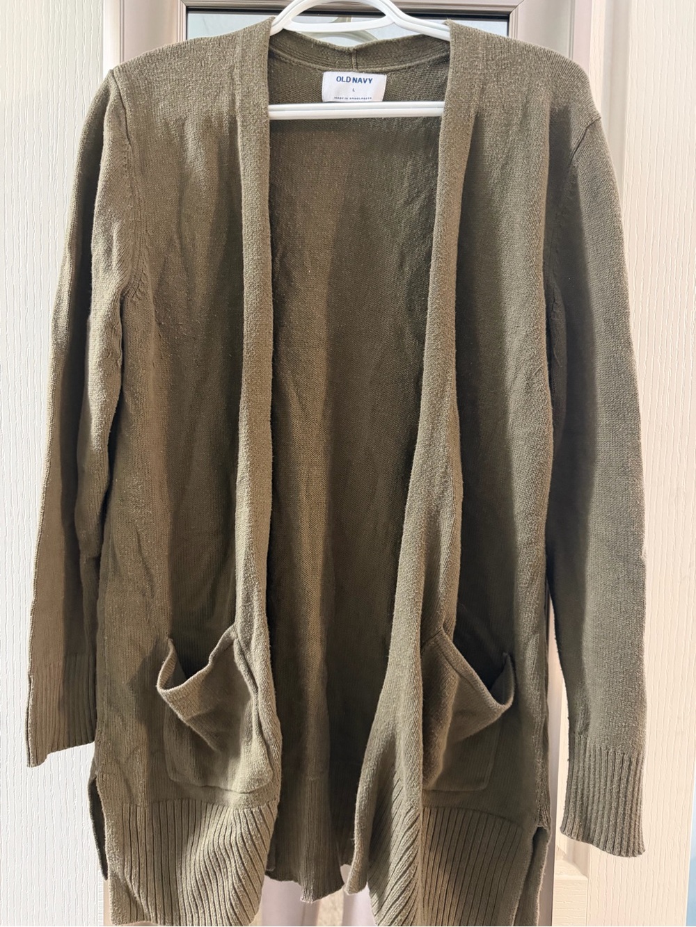 Old Navy Olive Green Open-Front Cardigan with Pockets